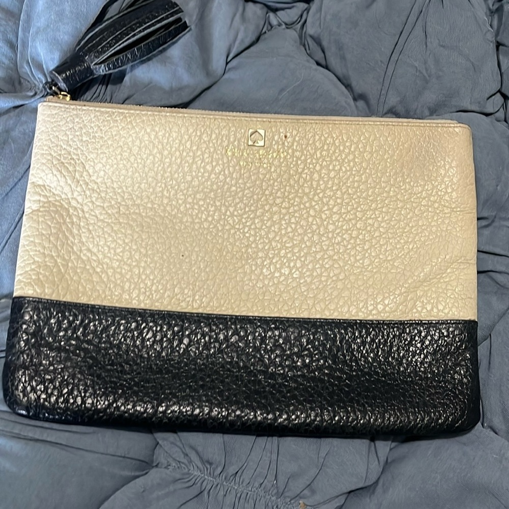Kate spade pebbled leather clutch